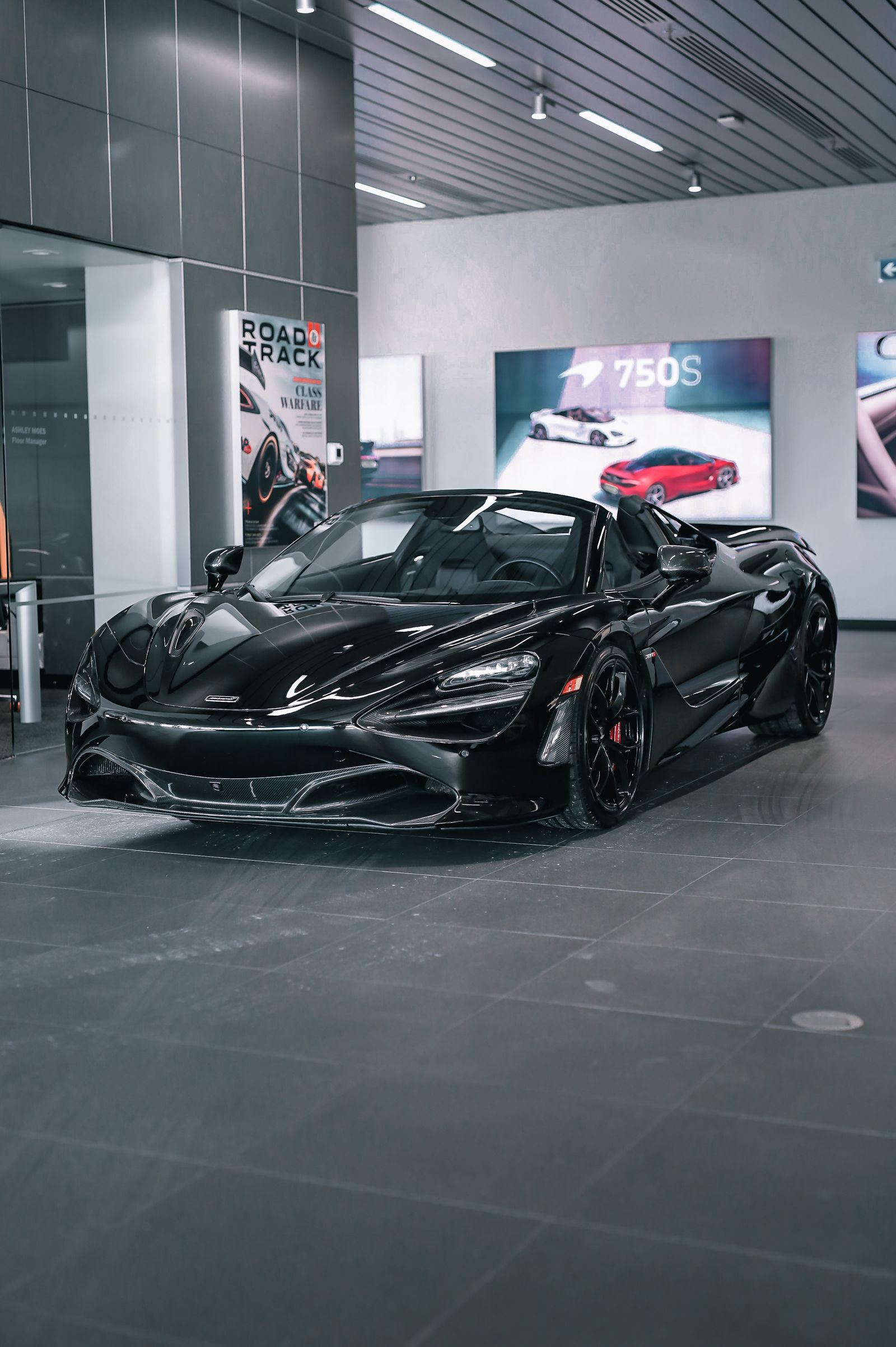 A car displayed in a showroom