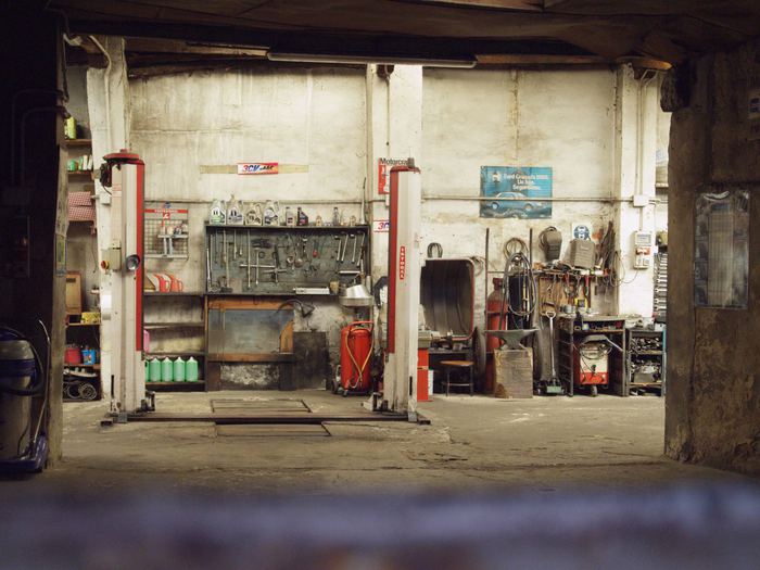 A workshop with tools and equipment